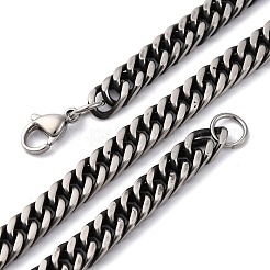 Ожерелья из витой кубинской цепочки из нержавеющей стали 201 толщиной 6 мм NJEW-Q013-13A