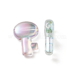 UVメッキレインボー虹色透明アクリルビーズ  キー  透明  26.5x19x7.5mm  穴：2.7mm&nbsp;OACR-C007-05E