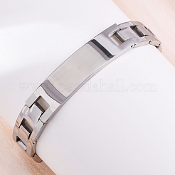201 браслет-цепочка для часов из нержавеющей стали&nbsp;BJEW-B078-175P