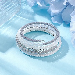 Изготовление браслетов из немагнитного синтетического гематита и стекла BJEW-JB10989