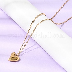 Наборы подвесок в виде сердца из нержавеющей стали 304: колье&nbsp;SJEW-P008-01G