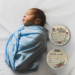 2 Stück einseitig bedruckte Baby-Foto-Requisiten aus Holz im 2-Stil&nbsp;DJEW-WH0600-004