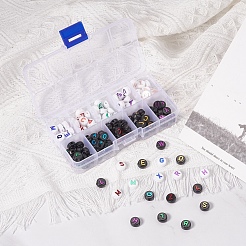 180шт 10 стильные непрозрачные черные акриловые бусины&nbsp;MACR-YW0001-53