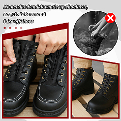 Schnürschuh-Reißverschlusseinsätze aus Rindsleder&nbsp;DIY-WH0671-073A