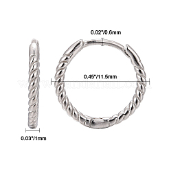 Антикоррозийные унисекс серьги-кольца из стерлингового серебра с родиевым покрытием 925 шт. EJEW-AA00271-06P