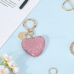 2 Stück 2 Stile PU-Leder und Legierung Strass geflochten Schlüsselanhänger & Anhänger Dekorationen&nbsp;KEYC-CN0001-11B
