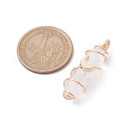 Подвески с заостренными концами из натурального кварцевого кристалла и медной проволоки&nbsp;PALLOY-JF02535-01