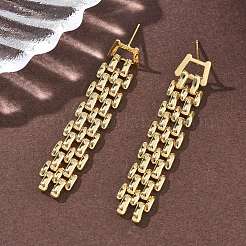 Латунные болтающиеся серьги&nbsp;EJEW-A133-01G