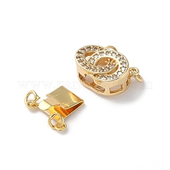 Покрытие стойки латунь микро паве прозрачный кубический цирконий застежки коробки KK-E073-02G