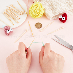 Mini aiguilles à tricoter en bois&nbsp;DIY-WH0034-54A