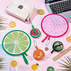 5 шт. 5-х видов складных летающих дисковых вееров из пластика и полиэстера в форме фруктов&nbsp;AJEW-AR0005-36