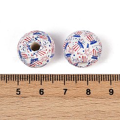 Тема Дня независимости деревянные европейские бусы WOOD-Z005-01B-03