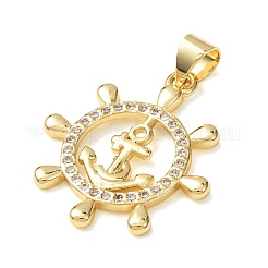 Pendentifs en laiton zircon cubique transparent&nbsp;KK-CBA0009-05G