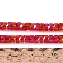 Ab color plateado cuentas de perlas de vidrio transparente&nbsp;LS-GLAA-T026-4x8mm-T10