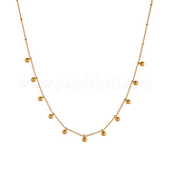 Женские нагрудные украшения из нержавеющей стали 304 с круглыми шариками и кисточками&nbsp;FS-WG5B7A4-02