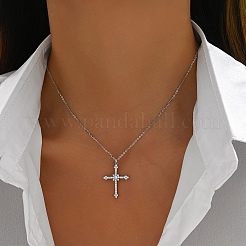 Крутое ожерелье с подвеской в виде серебряного креста в стиле хип-хоп S925 для повседневной носки AF7558-2