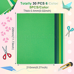 30 шт. 6-цветная крафт-бумага формата А4&nbsp;DIY-TAC0051-004C