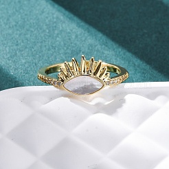 Латунные кольца-манжеты с микропаве из кубического циркония&nbsp;KK-D363-24C-G