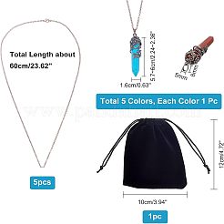 Наборы для самостоятельного изготовления подвески с заостренным концом из драгоценных камней 5 шт.&nbsp;DIY-NB0005-08