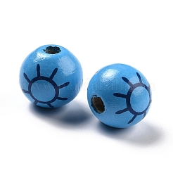 Perles de bois de schima européennes peintes à la bombe&nbsp;WOOD-M004-01