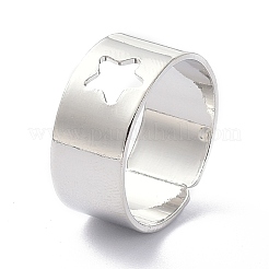 アロイアジャスタブルリングセット  カップルリング  スター  プラチナ  2~9mm  内径：17~18mm  2個/セット&nbsp;RJEW-D001-09P
