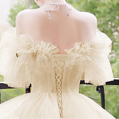 Замена молнии на сетчатом свадебном платье&nbsp;DIY-WH0496-06B