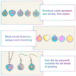 4 шт. 2 стиля эмалированные подвески из нержавеющей стали 304 STAS-DC0007-50