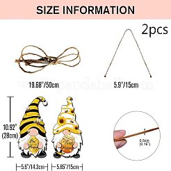 木の掛かる壁の装飾  ジュートより糸付き  エルフ  天使と妖精の模様  280x143x5mm&nbsp;HJEW-WH0046-015