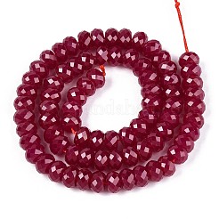 Нити бусин из красного корунда G-G106-A45-07
