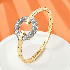 Женские браслеты на шарнирах из латуни с микропаве и прозрачным фианитом BJEW-K274-03G