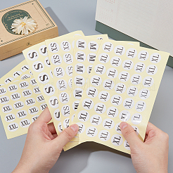 Круглые наклейки с размерами одежды AJEW-NB0001-94