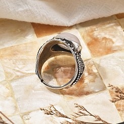 Регулируемые кольца из натурального розового кварца RJEW-I108-03AS-15