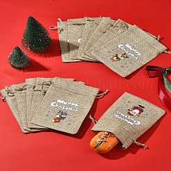 12 шт. 12 стиля рождественских принтованных мешков для упаковки мешков с завязками ABAG-FS0001-03A
