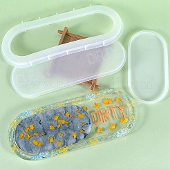 DIY装飾シリコンモールド  レジン型  UVレジン用  エポキシ樹脂ジュエリー作り  オーバル  ホワイト  165x84x6mm  3個/セット&nbsp;DIY-B035-11