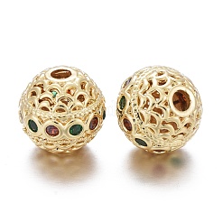 Латунные микро проложить кубического циркония бусы KK-K244-19G