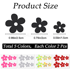 10 hoja de calcomanías de flores de PVC para coche en 5 colores&nbsp;DIY-GF0009-51