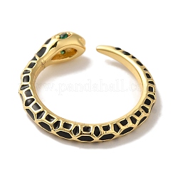 Кольцо-манжета из латуни с покрытием змея с микропаве из кубического циркония&nbsp;RJEW-C107-01G
