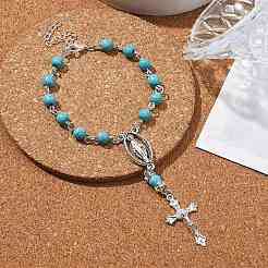 Bracciali con ciondoli incrociati in lega&nbsp;BJEW-TA00423-01