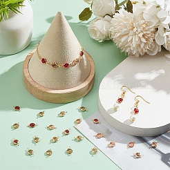 30 шт. 3-х цветные экологически чистые латунные стеклянные соединительные подвески&nbsp;KK-AR0003-99