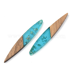 Pendentifs en résine transparente et bois de noyer&nbsp;RESI-S389-015A-B03