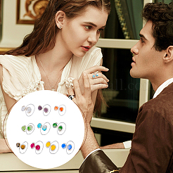 10 Stück Manschettenringe aus natürlicher persischer Jade und gelber Jade&nbsp;RJEW-UN00055