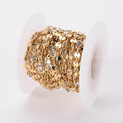 Цепочка ручной работы из латуни с плоскими пайетками CHC-S012-054