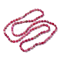 Натуральные окрашенные малайзийские нефритовые самородки из бисера длинные ожерелья для женщин NJEW-F340-A04