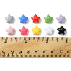 150 個 10 色不透明アクリルビーズ  スター  ミックスカラー  11x11.5x7mm  穴：2mm  15個/カラー&nbsp;OACR-FS0001-46