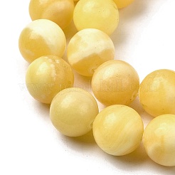 Нити бусин из натурального желтого нефрита G-A274-A01-10mm-01