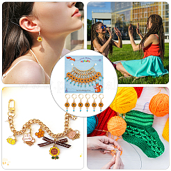 12 шт. сплав эмалированные подвески в виде подсолнуха фиксирующие маркеры петель HJEW-PH01654