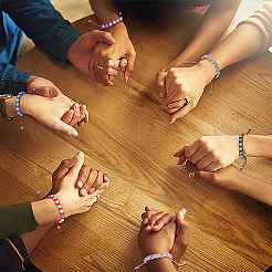 6шт 6 цвета медаль Святого Бенедикта сплав плетеный браслеты из бисера набор&nbsp;BJEW-AN0001-70