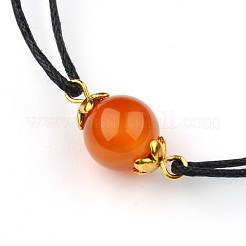 Braccialetti a maglie regolabili in corniola (tinti).&nbsp;BJEW-JB01554-04