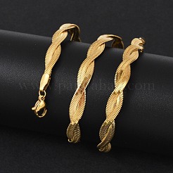 Ожерелье из витой цепочки из нержавеющей стали 304 для мужчин и женщин NJEW-P269-03G