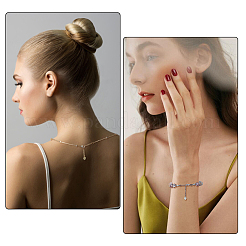 8 шт. 2-х цветные 925-х серебряные удлинительные цепочки STER-FI0001-03